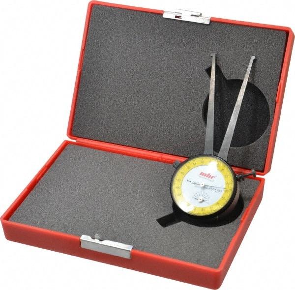 Value Collection - 3/8 to 1-3/8" Black Oxide & Chrome Plated Inside Dial Caliper Gage - 0.001" Graduation, 0.038mm Accuracy, 3-1/4" Leg Length, Ball Contact Points - Eagle Tool & Supply