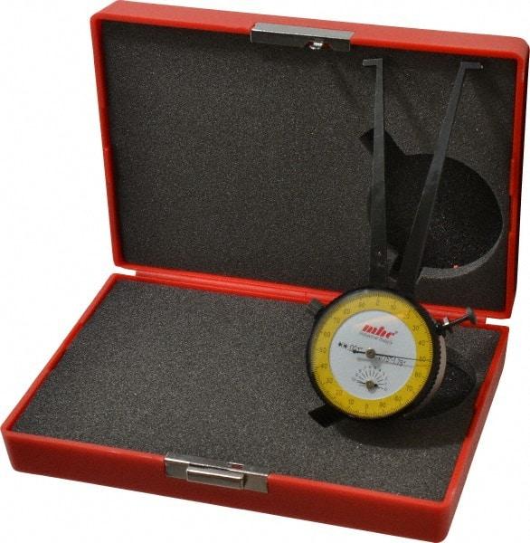 Value Collection - 3/4 to 1-3/4" Black Oxide & Chrome Plated Inside Dial Caliper Gage - 0.001" Graduation, 0.038mm Accuracy, 3-1/4" Leg Length, Ball Contact Points - Eagle Tool & Supply