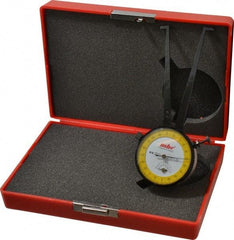 Value Collection - 3/4 to 1-3/4" Black Oxide & Chrome Plated Inside Dial Caliper Gage - 0.001" Graduation, 0.038mm Accuracy, 3-1/4" Leg Length, Ball Contact Points - Eagle Tool & Supply