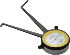 Value Collection - 2-7/8 to 3-7/8" Black Oxide & Chrome Plated Inside Dial Caliper Gage - 0.001" Graduation, 0.038mm Accuracy, 3-1/4" Leg Length, Ball Contact Points - Eagle Tool & Supply