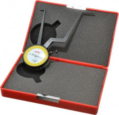 Value Collection - 3-1/4 to 4-1/4" Black Oxide & Chrome Plated Inside Dial Caliper Gage - 0.001" Graduation, 0.038mm Accuracy, 3-1/4" Leg Length, Ball Contact Points - Eagle Tool & Supply