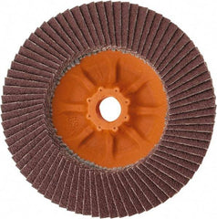 WALTER Surface Technologies - 60 Grit, 4-1/2" Disc Diam, 5/8-11 Center Hole, Zirconia Alumina Flap Disc - 13,300 Max RPM, Plastic Backing, Arbor Attaching System, Coated - Eagle Tool & Supply