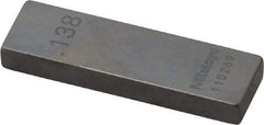 Mitutoyo - 0.138" Rectangular Steel Gage Block - Accuracy Grade AS-1, Includes Certificate of Inspection - Eagle Tool & Supply