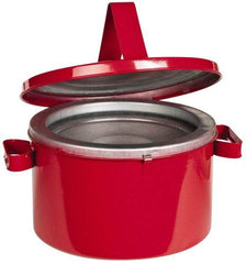 Eagle - 8 Quart Capacity, Coated Steel, Red Bench Can - 7 Inch High x 11-1/4 Inch Diameter, 2-1/2 Inch Dasher Diameter, Includes Lid - Eagle Tool & Supply