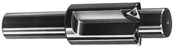 Cutting Tool Technologies - 1-9/16 Inch Diameter, Solid Pilot, Straight 3/4 Inch Shank Diameter, 3 Insert, Indexable Counterbore - 5 Inch Overall Length, TPGH Insert - Eagle Tool & Supply