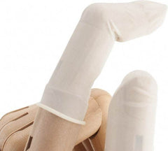 North - Size S, 2-3/4 Inch Long x 3 Mil Thick, Rubber Industrial Food Grade Finger Cot - Powdered, White - Eagle Tool & Supply