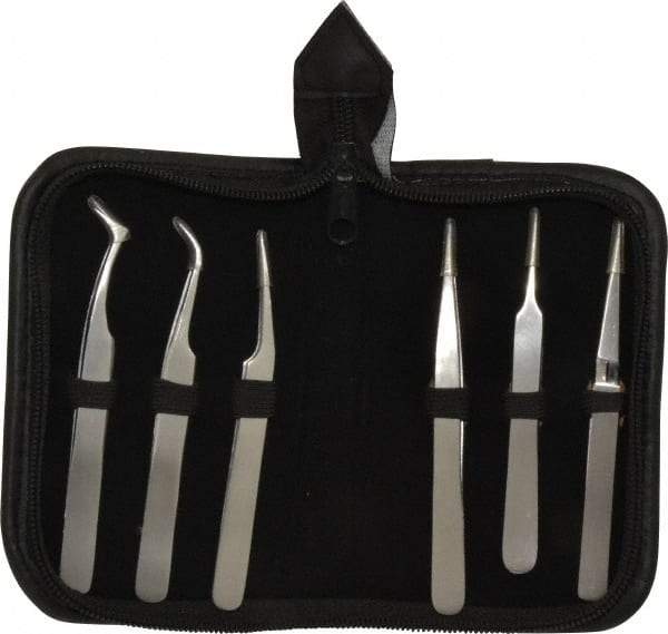 Value Collection - Stainless Steel Tweezer Set - 6 Piece - Eagle Tool & Supply