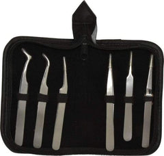 Value Collection - Stainless Steel Tweezer Set - 6 Piece - Eagle Tool & Supply