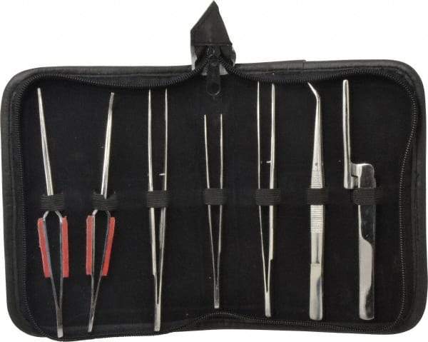 Value Collection - Stainless Steel Tweezer Set - 7 Piece - Eagle Tool & Supply