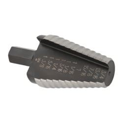 Irwin - 10 Hole Sizes, 13/16 to 1-3/8" Hole Diam High Speed Steel Standard Point Step Drill Bit - Eagle Tool & Supply