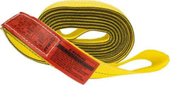 Lift-All - 12' Long x 2" Wide, 9,600 Lb Vertical Capacity, 2 Ply, Polyester Web Sling - 7,700 Lb Choker Capacity, Yellow - Eagle Tool & Supply