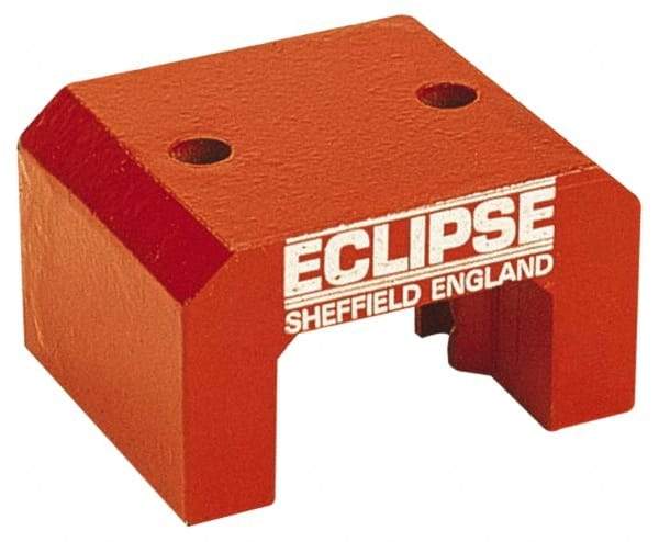 Eclipse - 2 Hole, 0.374" Hole Diam, 3-1/4" Overall Width, 3-1/8" Deep, 2-1/8" High, 101 Lb Average Pull Force, Alnico Power Magnets - 20.65mm Pole Width, 550°C Max Operating Temp, Grade 5 Alnico - Eagle Tool & Supply