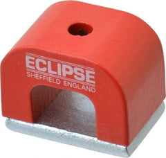 Eclipse - 1 Hole, 0.1969" Hole Diam, 51/64" Overall Width, 1-3/16" Deep, 51/64" High, 9.5 Lb Average Pull Force, Alnico Power Magnets - 7.5mm Pole Width, 550°C Max Operating Temp, Grade 5 Alnico - Eagle Tool & Supply