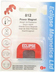 Eclipse - 1 Hole, 0.1969" Hole Diam, 63/64" Overall Width, 1-37/64" Deep, 63/64" High, 20 Lb Average Pull Force, Alnico Power Magnets - 10mm Pole Width, 550°C Max Operating Temp, Grade 5 Alnico - Eagle Tool & Supply