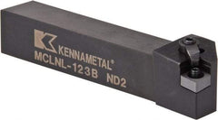 Kennametal - MCLN, Left Hand Cut, 5° Lead Angle, 3/4" Shank Height x 3/4" Shank Width, Negative Rake Indexable Turning Toolholder - 4-1/2" OAL, CN..32. Insert Compatibility, Series Kenloc - Eagle Tool & Supply