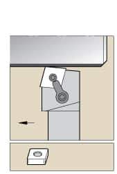 Kennametal - MCRN, Left Hand Cut, 15° Lead Angle, 1-1/4" Shank Height x 1-1/4" Shank Width, Negative Rake Indexable Turning Toolholder - 6" OAL, CN..43. Insert Compatibility, Series Kenloc - Eagle Tool & Supply