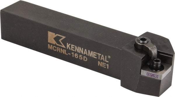 Kennametal - MCRN, Left Hand Cut, 15° Lead Angle, 1" Shank Height x 1" Shank Width, Negative Rake Indexable Turning Toolholder - 6" OAL, CN..54. Insert Compatibility, Series Kenloc - Eagle Tool & Supply
