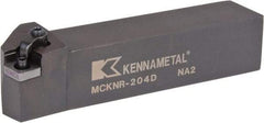 Kennametal - MCKN, Right Hand Cut, 15° Lead Angle, 1-1/4" Shank Height x 1-1/4" Shank Width, Negative Rake Indexable Turning Toolholder - 6" OAL, CN..43. Insert Compatibility, Series Kenloc - Eagle Tool & Supply