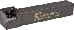 Kennametal - MTGN, Right Hand Cut, 0° Lead Angle, 1" Shank Height x 1" Shank Width, Negative Rake Indexable Turning Toolholder - 6" OAL, TN..43. Insert Compatibility, Series Kenloc - Eagle Tool & Supply