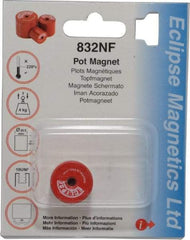 Eclipse - 13/16" Diam, 10-32 Thread, 5 Lb Average Pull Force, Mild Steel, Alnico Pot Magnets - 220°C Max Operating Temp, 3/4" High, Grade 5 Alnico - Eagle Tool & Supply