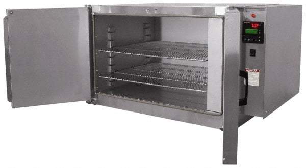 Grieve - 1 Phase, 28 Inch Inside Width x 24 Inch Inside Depth x 18 Inch Inside Height, 350°F Max, Portable Heat Treating Bench Oven - 2 Shelves, 7 Cubic Ft. Work Space, 115 Max Volts, 41 Inch Outside Width x 30 Inch Outside Depth x 23 Inch Outside Height - Eagle Tool & Supply