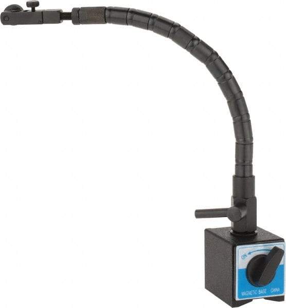 Value Collection - 2-1/8" Long x 2" Wide x 2-19/64" High Magnetic Indicator Base with Holders - 40 Kg Magnetic Pull, Flexible Arm - Eagle Tool & Supply