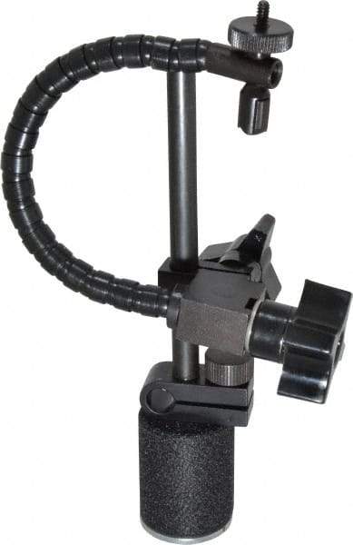 Flexbar - 25 Lb Magnetic Force, Fine Adjustment Indicator Positioner & Holder with Base - Post & Flexible Arm, Round Base, 1-1/8" Base Diam, 1-3/8" Base Height - Eagle Tool & Supply