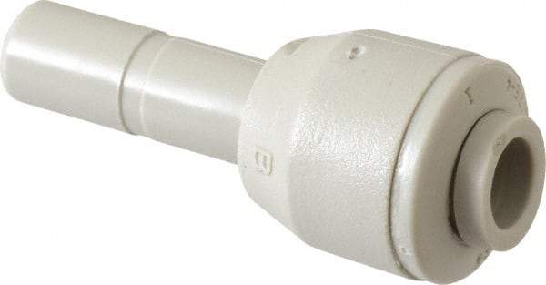 Parker - 1/4" Outside Diam, Acetal Push-to-Connect Tube Plug-In Reducer - 300 Max psi, 5/16" Stem Diam, Tan - Eagle Tool & Supply