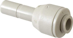 Parker - 1/4" Outside Diam, Acetal Push-to-Connect Tube Plug-In Reducer - 300 Max psi, 5/16" Stem Diam, Tan - Eagle Tool & Supply