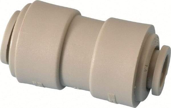 Parker - 1/2 x 3/8" Outside Diam, Acetal Push-to-Connect Tube Union - 250 Max psi, Tan - Eagle Tool & Supply