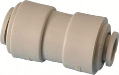 Parker - 1/2 x 3/8" Outside Diam, Acetal Push-to-Connect Tube Union - 250 Max psi, Tan - Eagle Tool & Supply