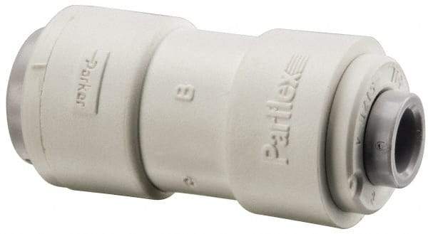 Parker - 3/8 x 1/4" Outside Diam, Polypropylene Push-to-Connect Tube Union - 150 Max psi, Tan - Eagle Tool & Supply