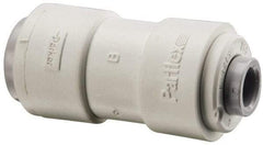 Parker - 3/8 x 1/4" Outside Diam, Polypropylene Push-to-Connect Tube Union - 150 Max psi, Tan - Eagle Tool & Supply