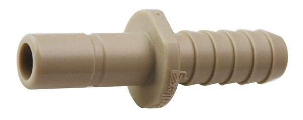 Parker - 3/8" Outside Diam, Kynar Push-to-Connect Tube Tube-to-Barb Connector - 300 Max psi, 3/8" Stem Diam, Tan - Eagle Tool & Supply
