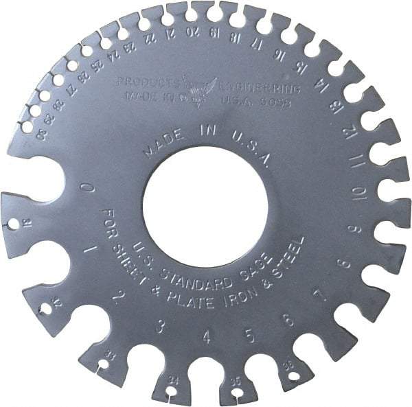 PEC Tools - #36 Steel Wire and Sheet Metal Gage - Use with Uncoated Sheet and Plate Iron and Steel - Eagle Tool & Supply