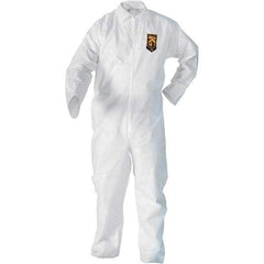 KleenGuard - Size XL SMS General Purpose Coveralls - White, Zipper Closure, Open Cuffs, Open Ankles, Serged Seams - Eagle Tool & Supply
