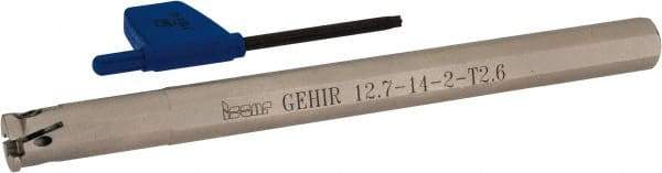 Iscar - GEHI, Internal, Right Hand, 0.102" Max Depth of Cut, 0.075 to 0.095" Groove Width, Indexable Grooving Tool Holder - GEMI.., GEPI.. Insert Compatibility, 1/2" Shank Width, 6" OAL, Through Coolant - Eagle Tool & Supply