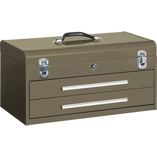 Kennedy - 2 Drawer Tool Box - 20-1/8" Wide x 8-5/8" Deep x 9-3/4" High, Steel, Brown - Eagle Tool & Supply