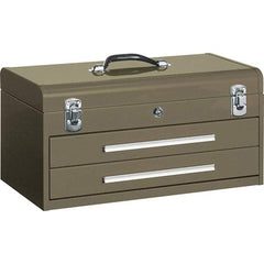 Kennedy - 2 Drawer Tool Box - 20-1/8" Wide x 8-5/8" Deep x 9-3/4" High, Steel, Brown - Eagle Tool & Supply
