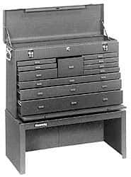 Kennedy - 11 Drawer, 2 Piece, Brown Steel Machinist's Combo - 12.56 Inches Deep 9-1/2 Inches High 26.62 Inches Wide Base - Eagle Tool & Supply