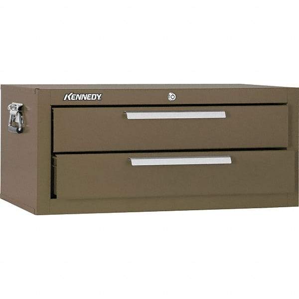 Kennedy - 2 Drawer Brown Drawer Chest Base - 26-5/8" Wide x 11-3/4" High x 12-1/2" Deep, Use with Models 263, 266, 360 Chests & 27", 29", 34" Roller Cabs - Eagle Tool & Supply