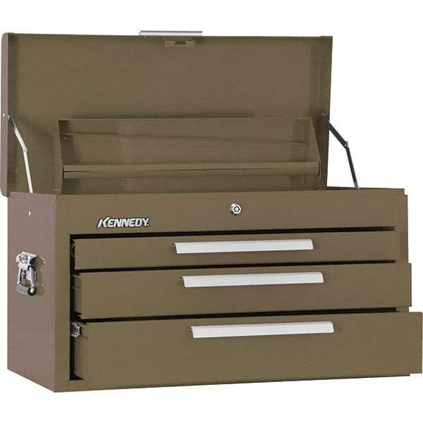 Kennedy - 3 Drawer Tool Chest - 26-1/8" Wide x 12-1/8" Deep x 14-3/4" High, Steel, Brown - Eagle Tool & Supply