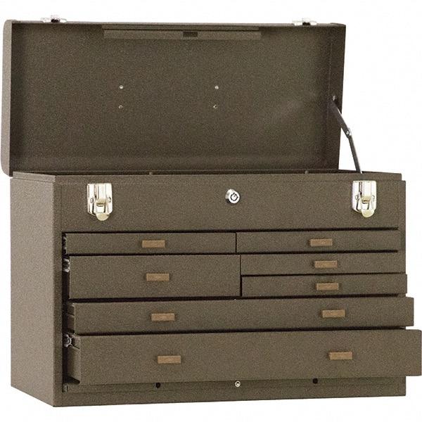 Kennedy - 7 Drawer Tool Chest - 20-1/8" Wide x 8-1/2" Deep x 13-5/8" High, Steel, Brown - Eagle Tool & Supply