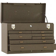 Kennedy - 7 Drawer Tool Chest - 20-1/8" Wide x 8-1/2" Deep x 13-5/8" High, Steel, Brown - Eagle Tool & Supply