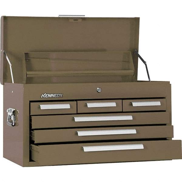 Kennedy - 6 Drawer Tool Chest - 26-1/8" Wide x 12-1/8" Deep x 14-3/4" High, Steel, Brown - Eagle Tool & Supply