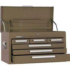 Kennedy - 6 Drawer Tool Chest - 26-1/8" Wide x 12-1/8" Deep x 14-3/4" High, Steel, Brown - Eagle Tool & Supply