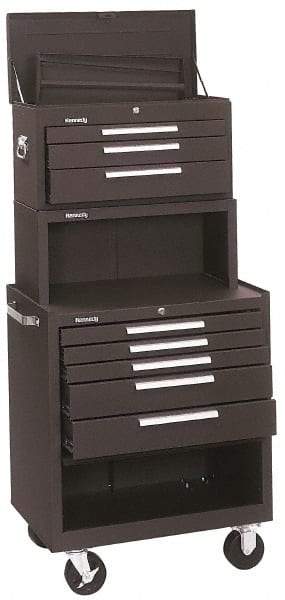 Kennedy - 5 Drawer, 3 Piece, Brown Steel Tool Storage System - 20 Inches Deep x 35 Inches High x 29 Inches Wide - Eagle Tool & Supply