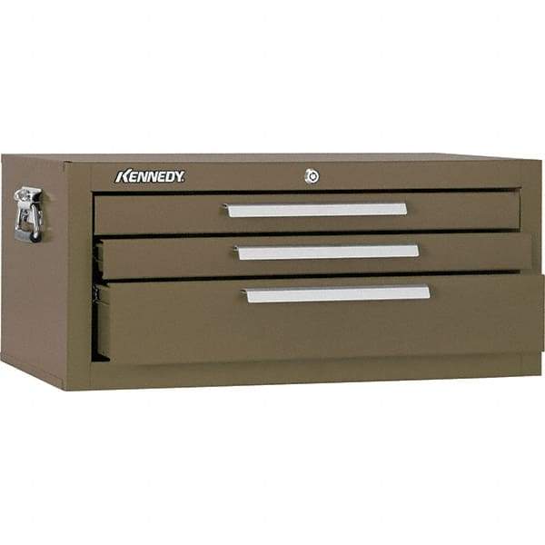 Kennedy - 3 Drawer Brown Drawer Chest Base - 26-5/8" Wide x 11-3/4" High x 12-1/2" Deep, Use with Models 263, 266, 360 Chests & 27", 29", 34" Roller Cabs - Eagle Tool & Supply
