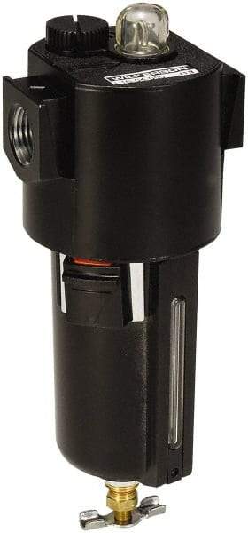 Wilkerson - 1/2 NPT Port, 200 Max psi, Compact Lubricator - Zinc Bowl with Sight Glass, Zinc Body, 64 CFM, 150°F Max, 2.62" Wide x 7.8" High - Eagle Tool & Supply