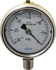 Wika - 2-1/2" Dial, 1/4 Thread, 30-0 Scale Range, Pressure Gauge - Lower Connection Mount, Accurate to 2-1-2% of Scale - Eagle Tool & Supply